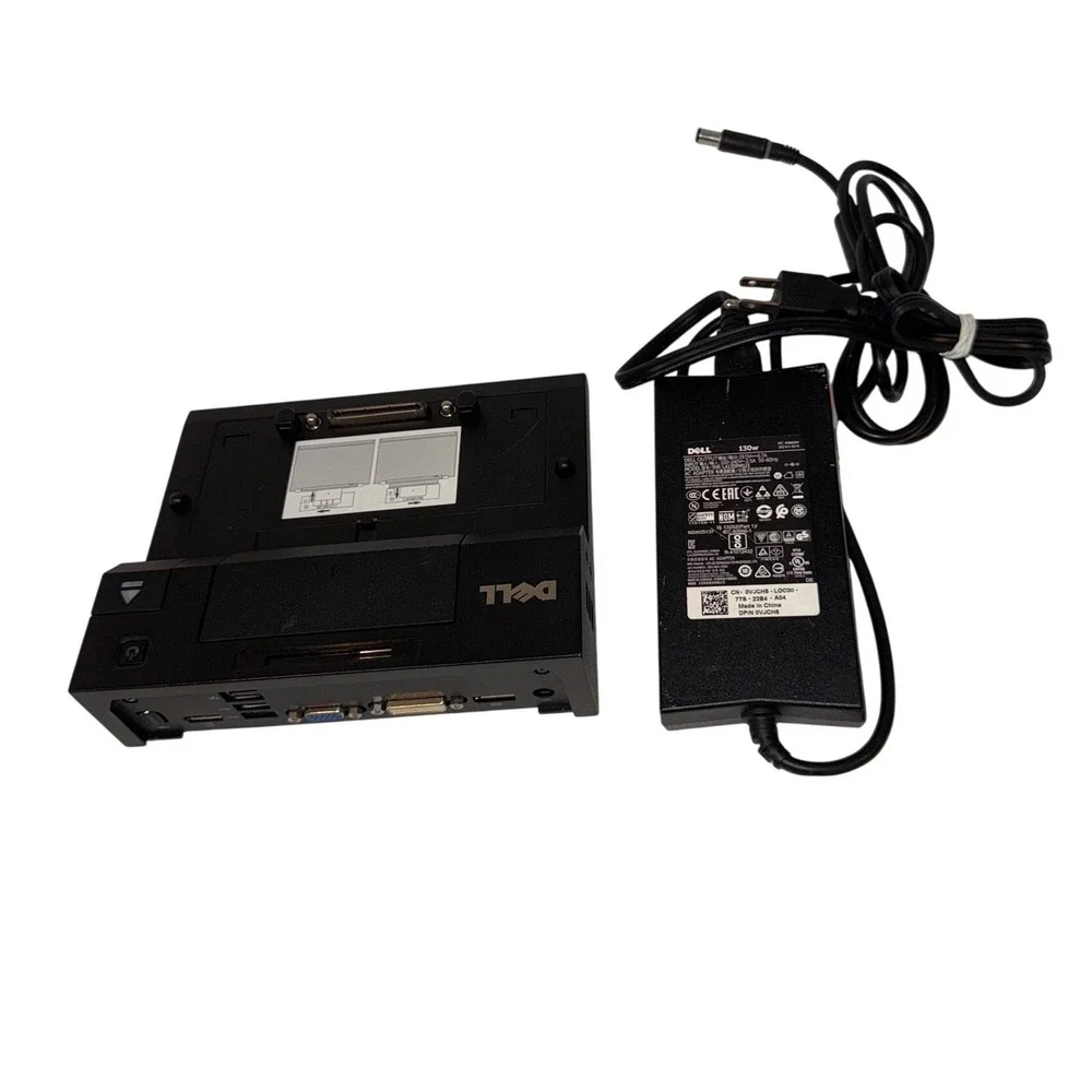 Dell E-Port II PR03X Docking Station with 130W AC Power Adapter LA130PM121 Black
